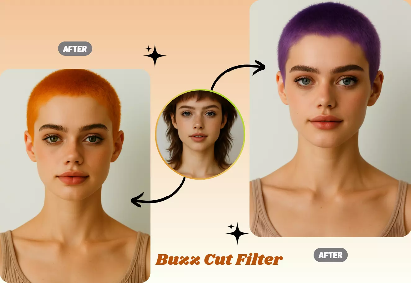 AI Face Shape Analysis showing triangle face shape detection and personalized hairstyle recommendations