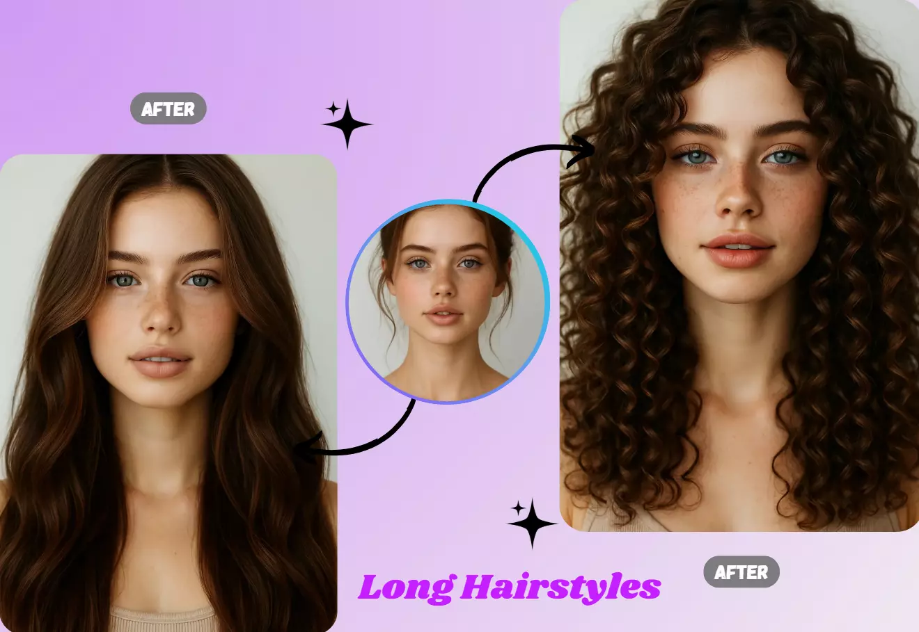 AI Face Shape Analysis showing triangle face shape detection and personalized hairstyle recommendations