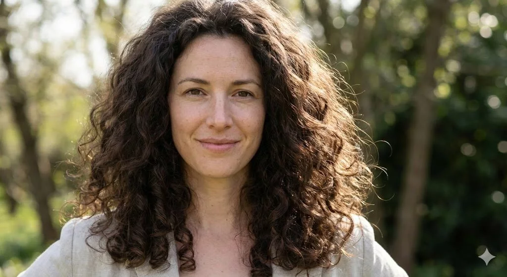 Alt: Voluminous long curly hair with defined coils and natural shine in daylight