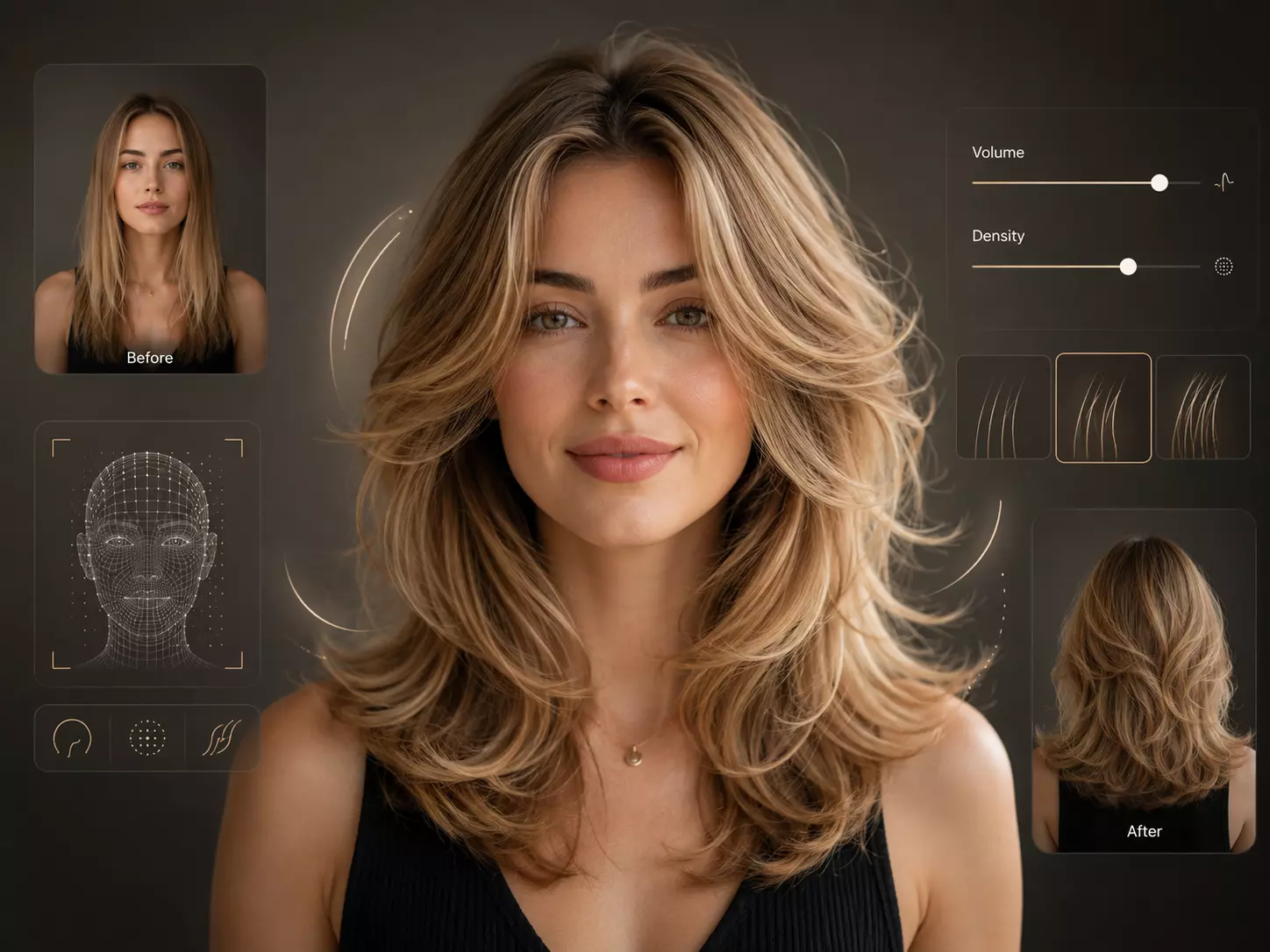 Layered haircut movement and density control