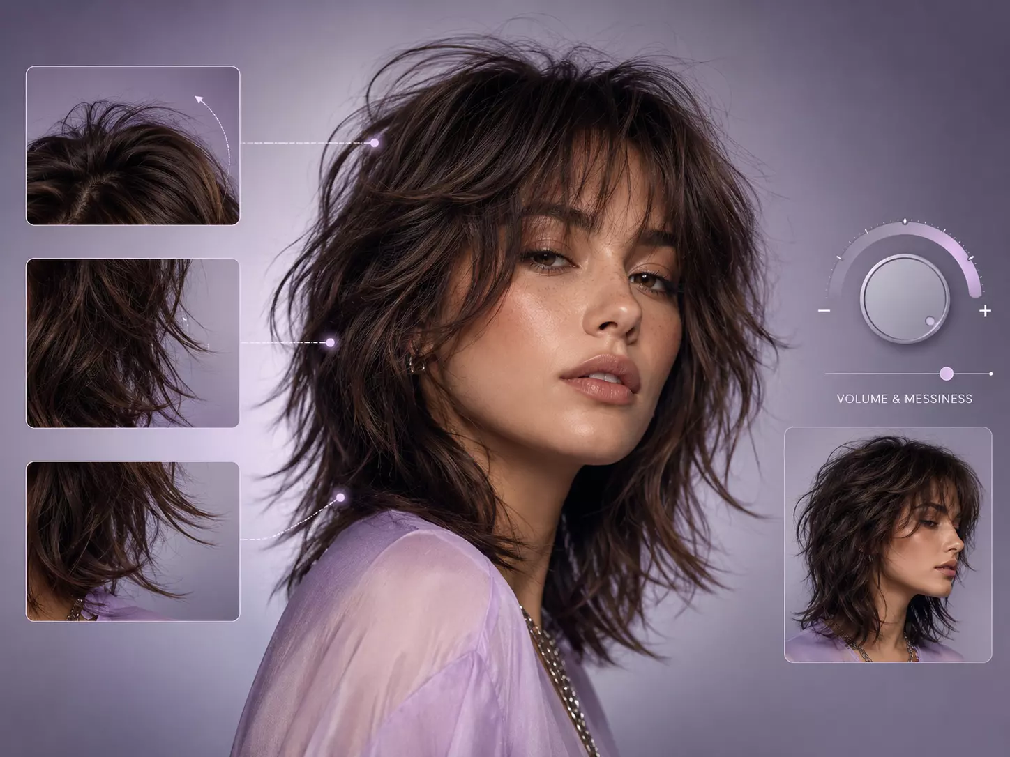 Shaggy texture and crown lift control