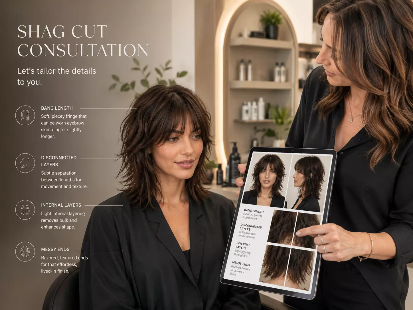 Salon reference for razored shaggy layers