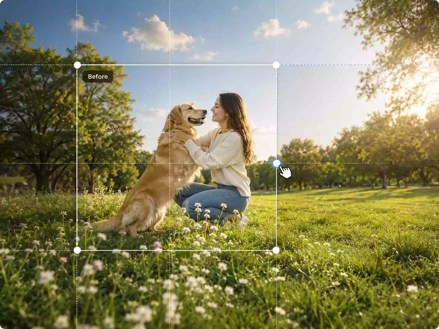 Image extender expanding a photo in any direction