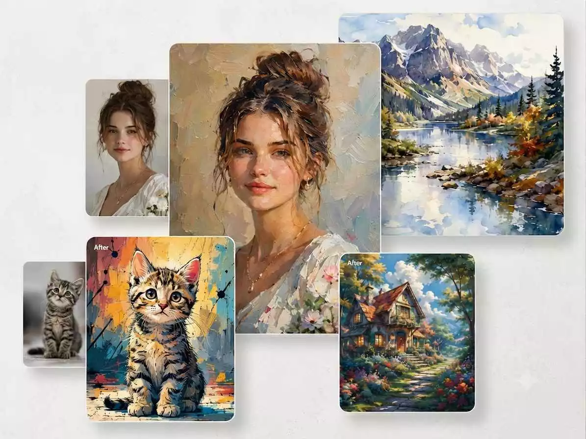 AI Style Transfer for portraits, landscapes, and illustrations