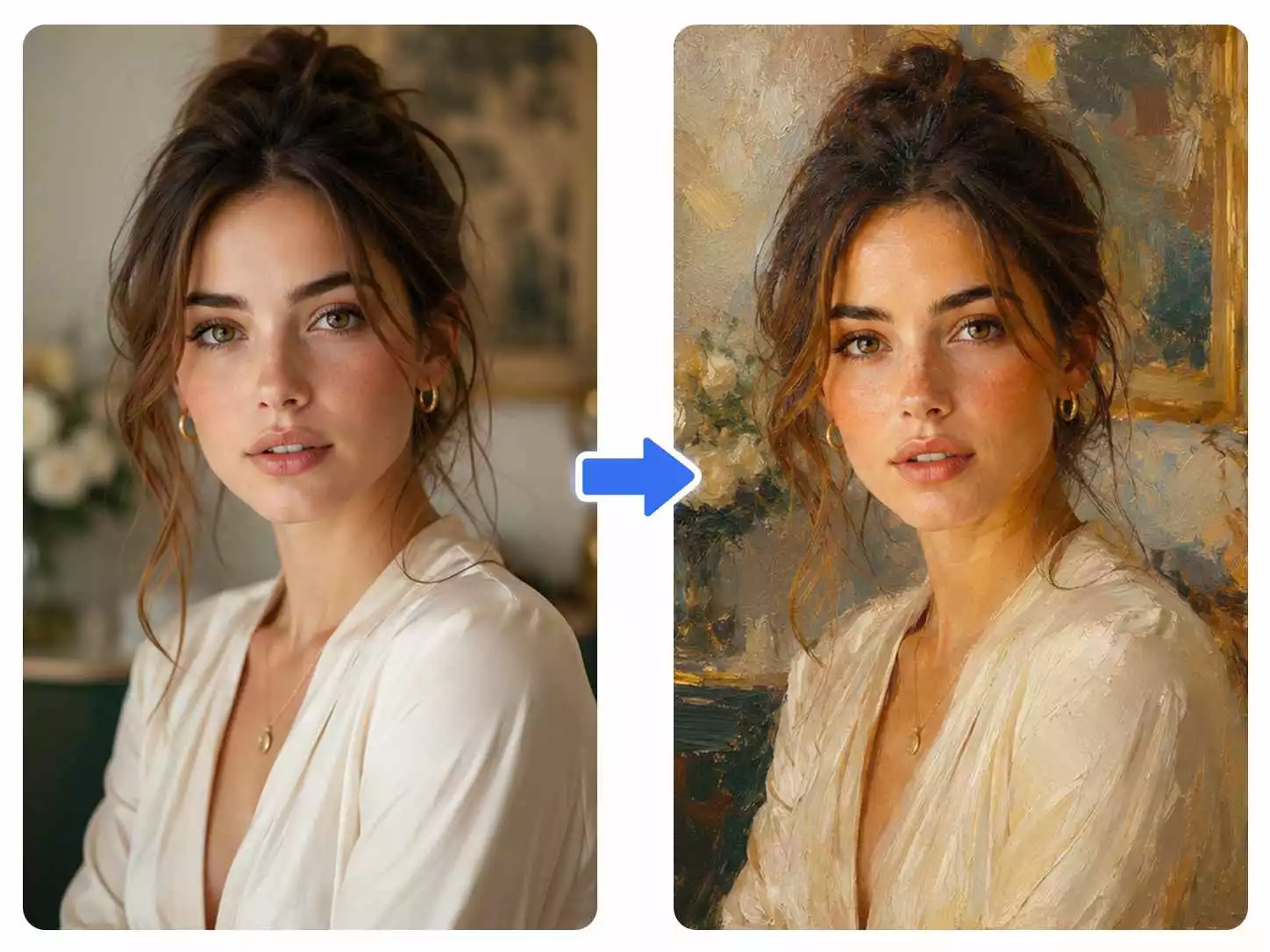 Portrait to oil painting with AI Style Transfer