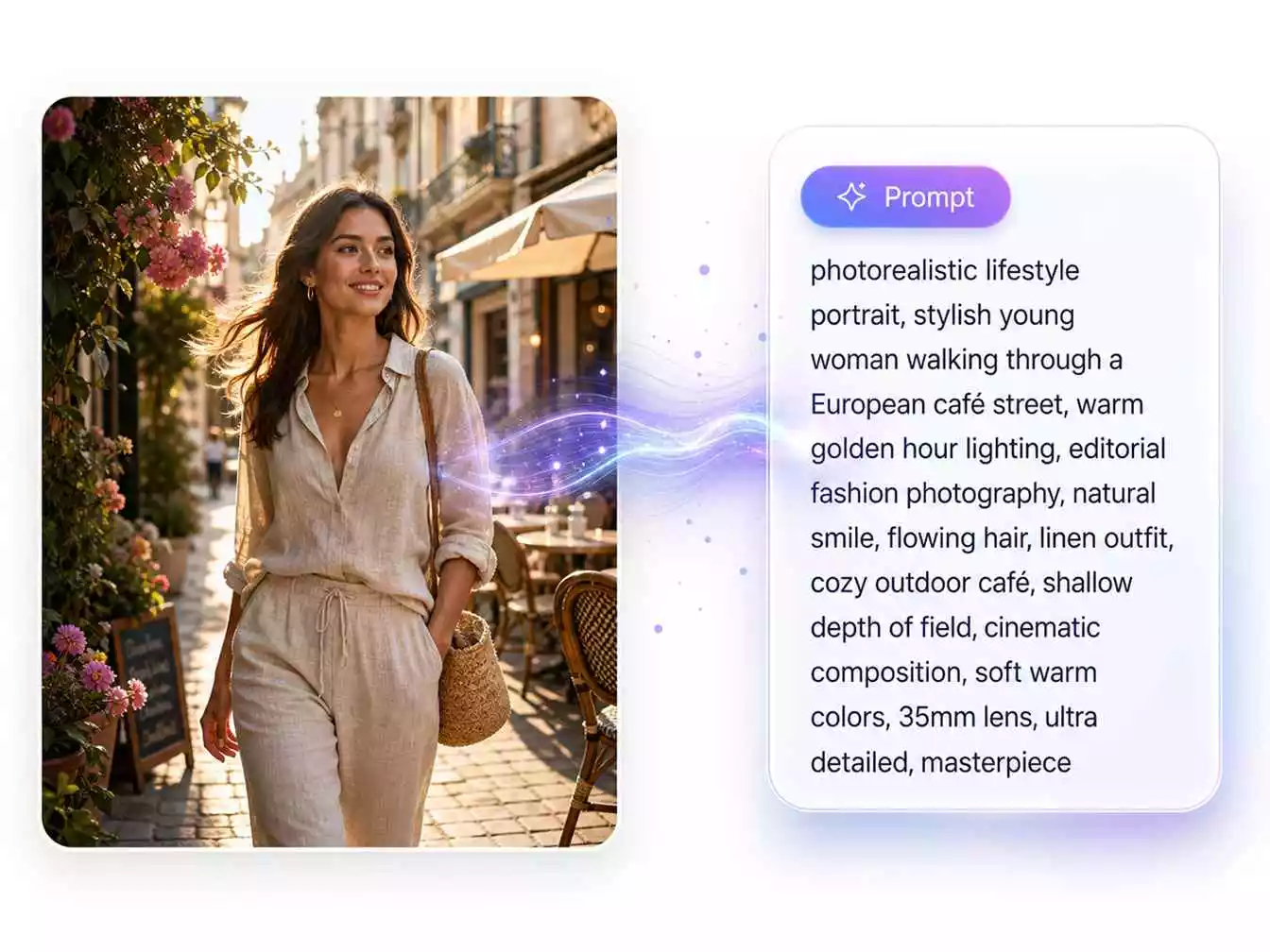 Image to prompt AI generator result