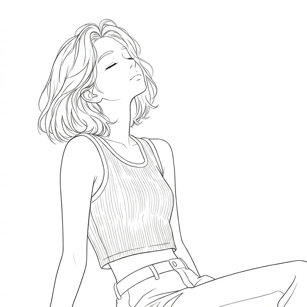 No background photo to coloring page style