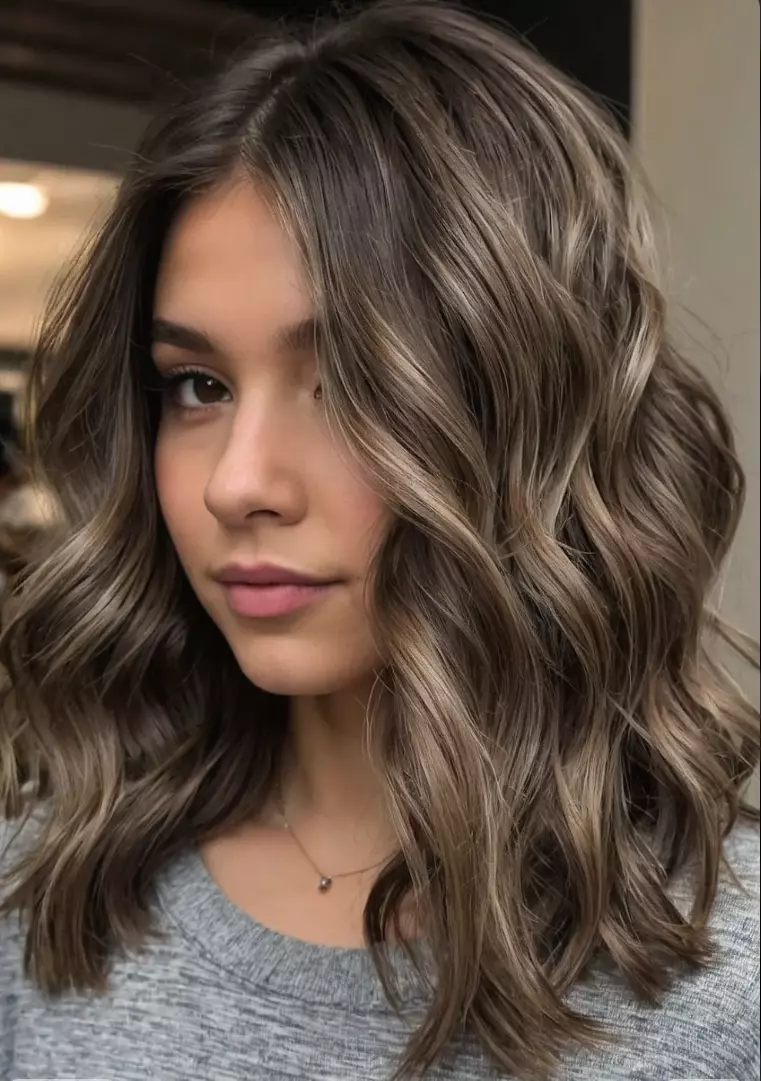 Subtelny Balayage na ciemnych włosach