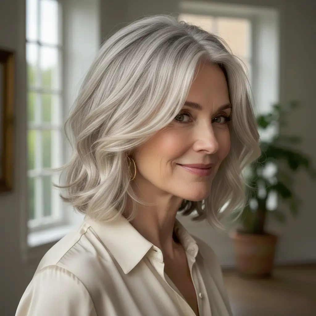 A-Line bob on fine hair with root lift and movement