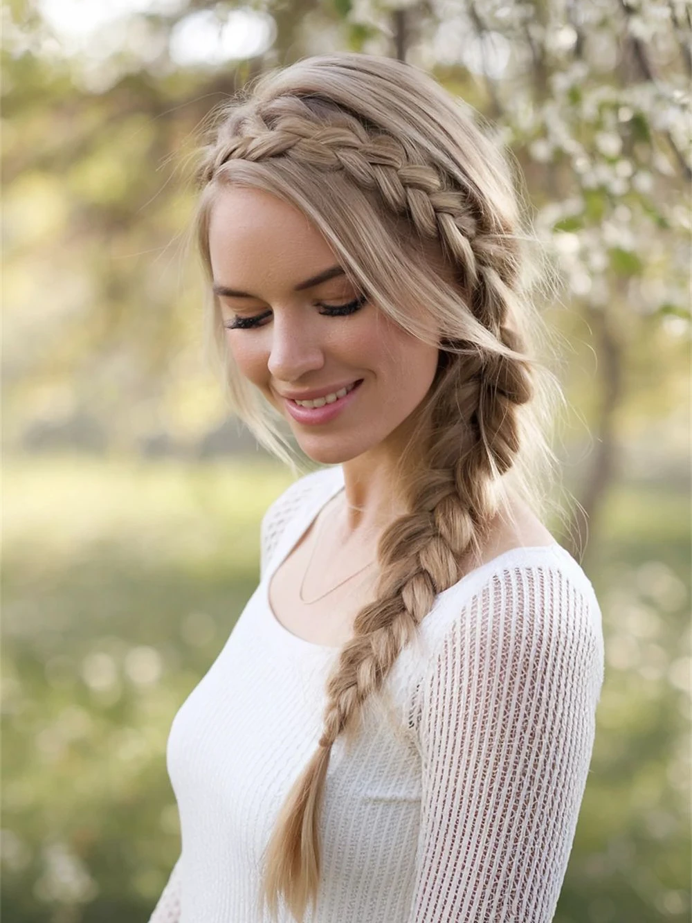 Various types of braided hairstyles including French braid, Dutch braid, and box braids