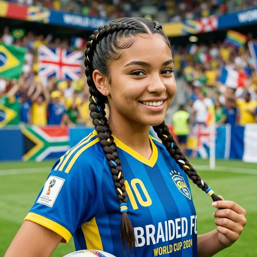 Double Dutch braids cute soccer hairstyle for girls that stay in place