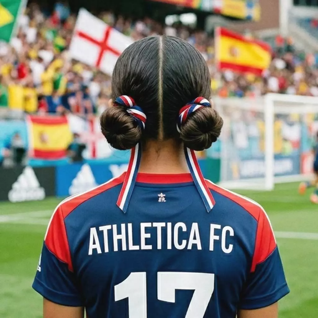 Low space buns cute soccer hairstyle for game day outfit