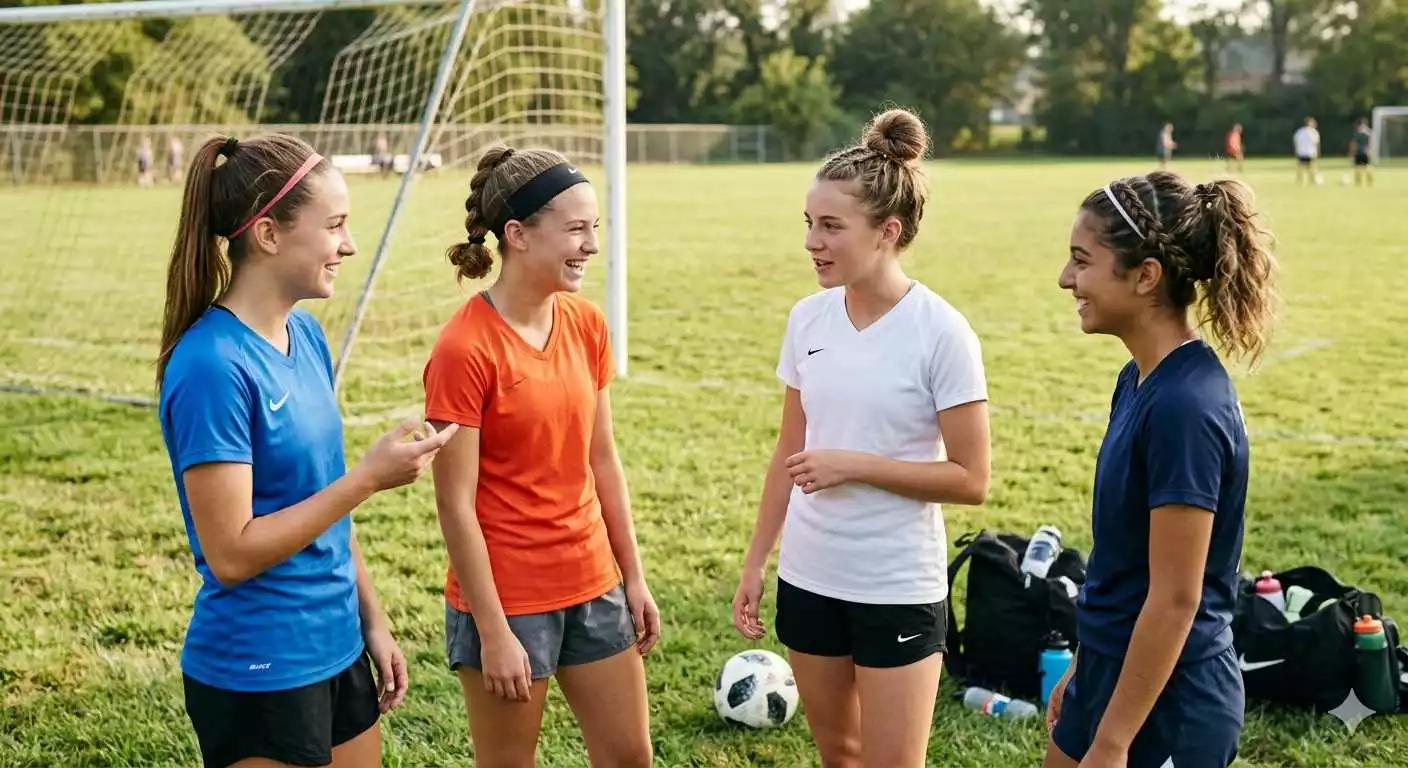 Easy soccer hairstyles for girls and players with ponytails braids buns and headbands