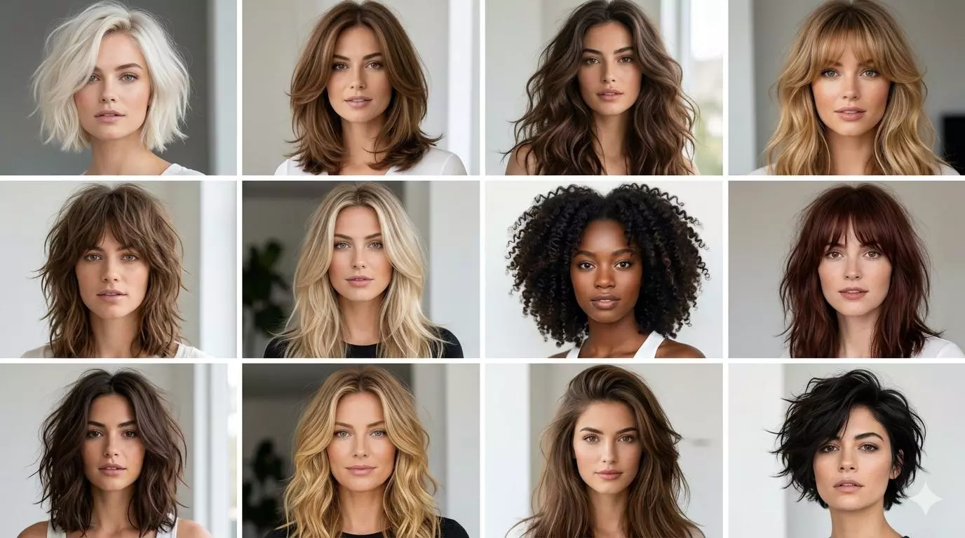 Fluffy hairstyle ideas collage