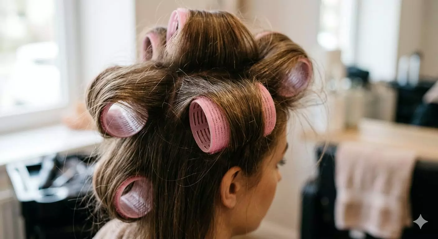 Velcro rollers used for fluffy hair volume