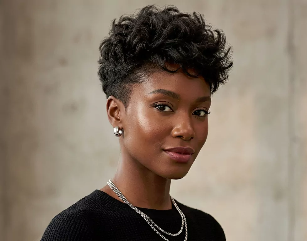 Modern short hairstyles for black women with fluffy pixie and curly bob looks