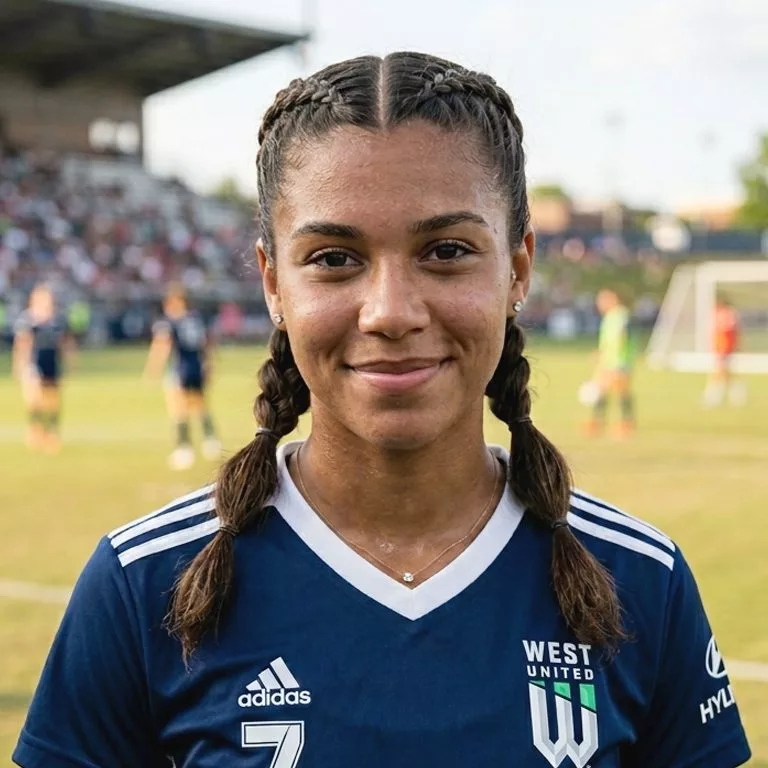 Soccer hairstyles for girls with double Dutch braids