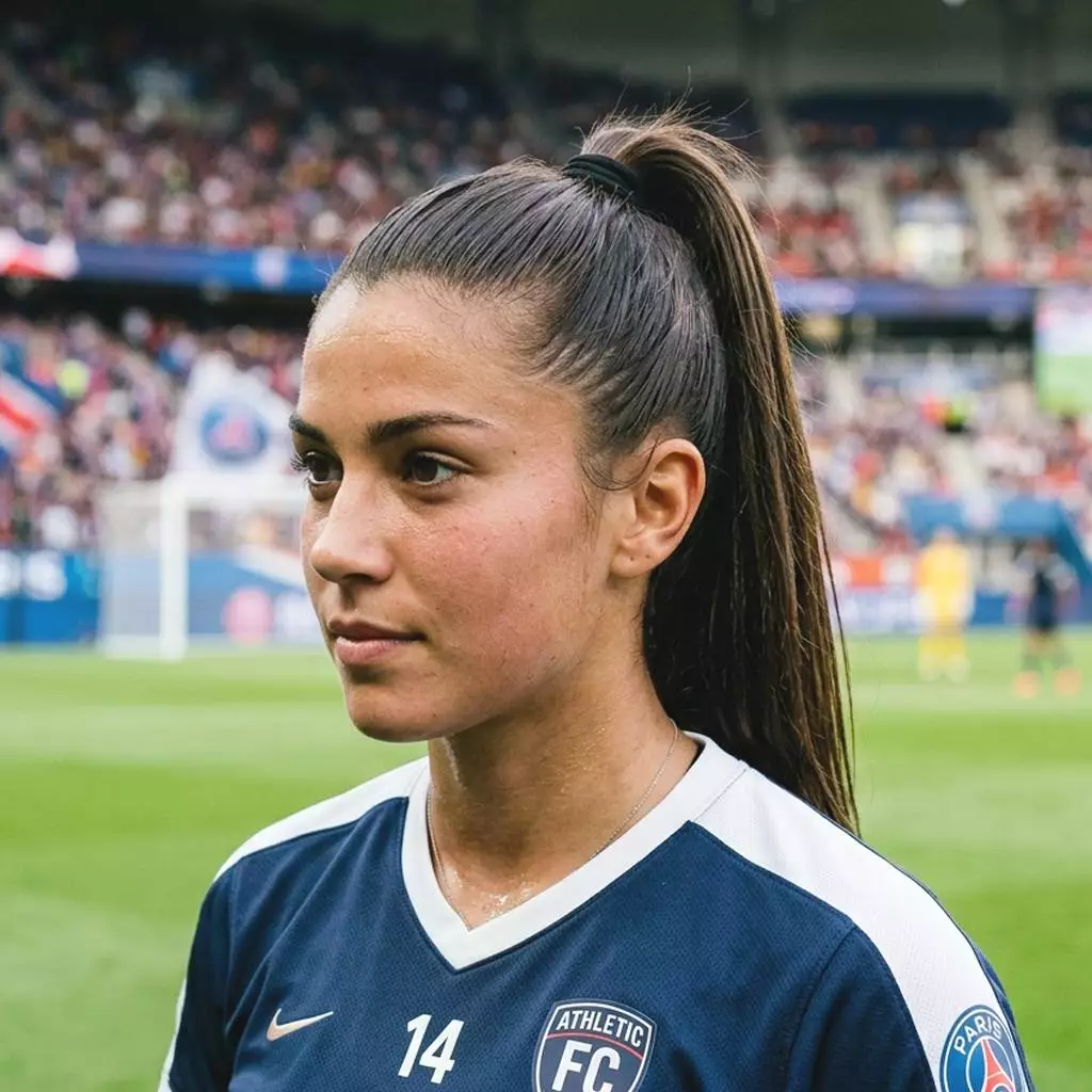 High ponytail soccer hairstyle for game day