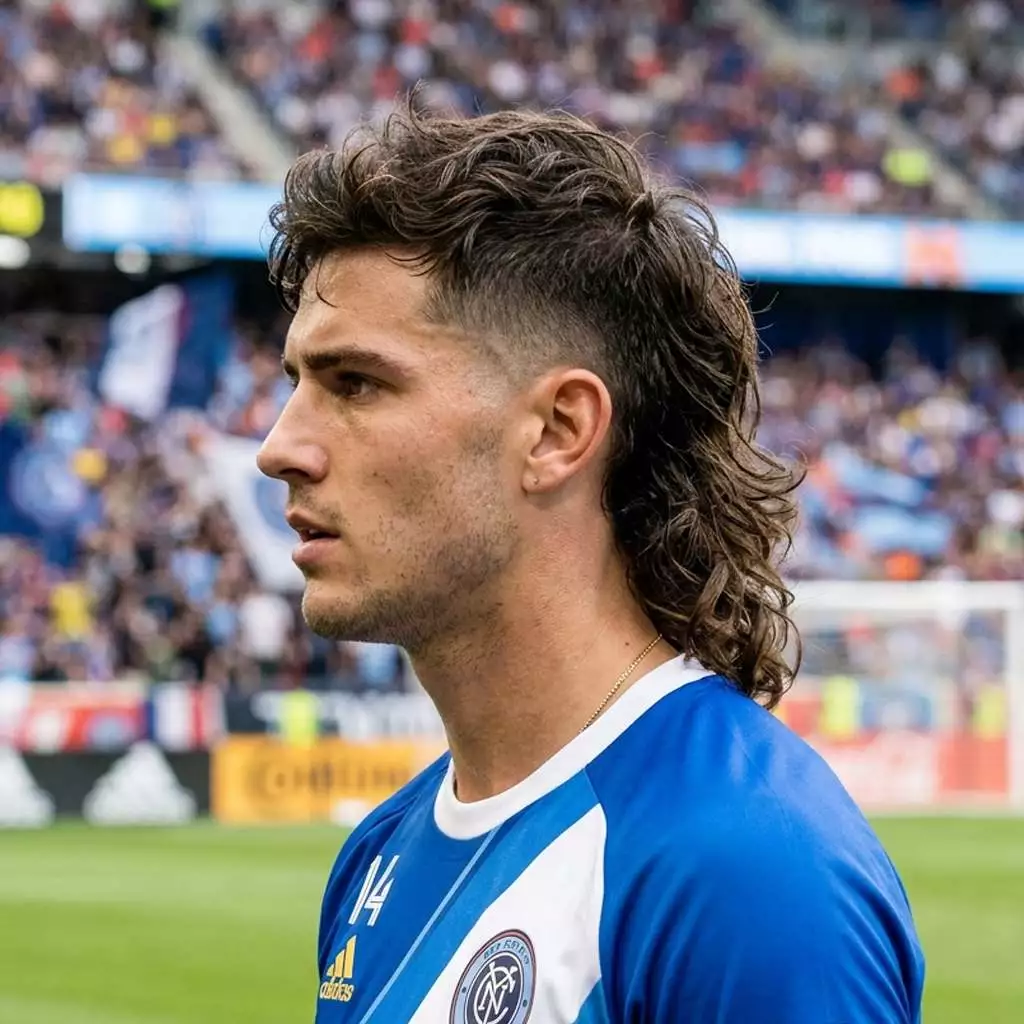 Modern soccer mullet haircut for match day
