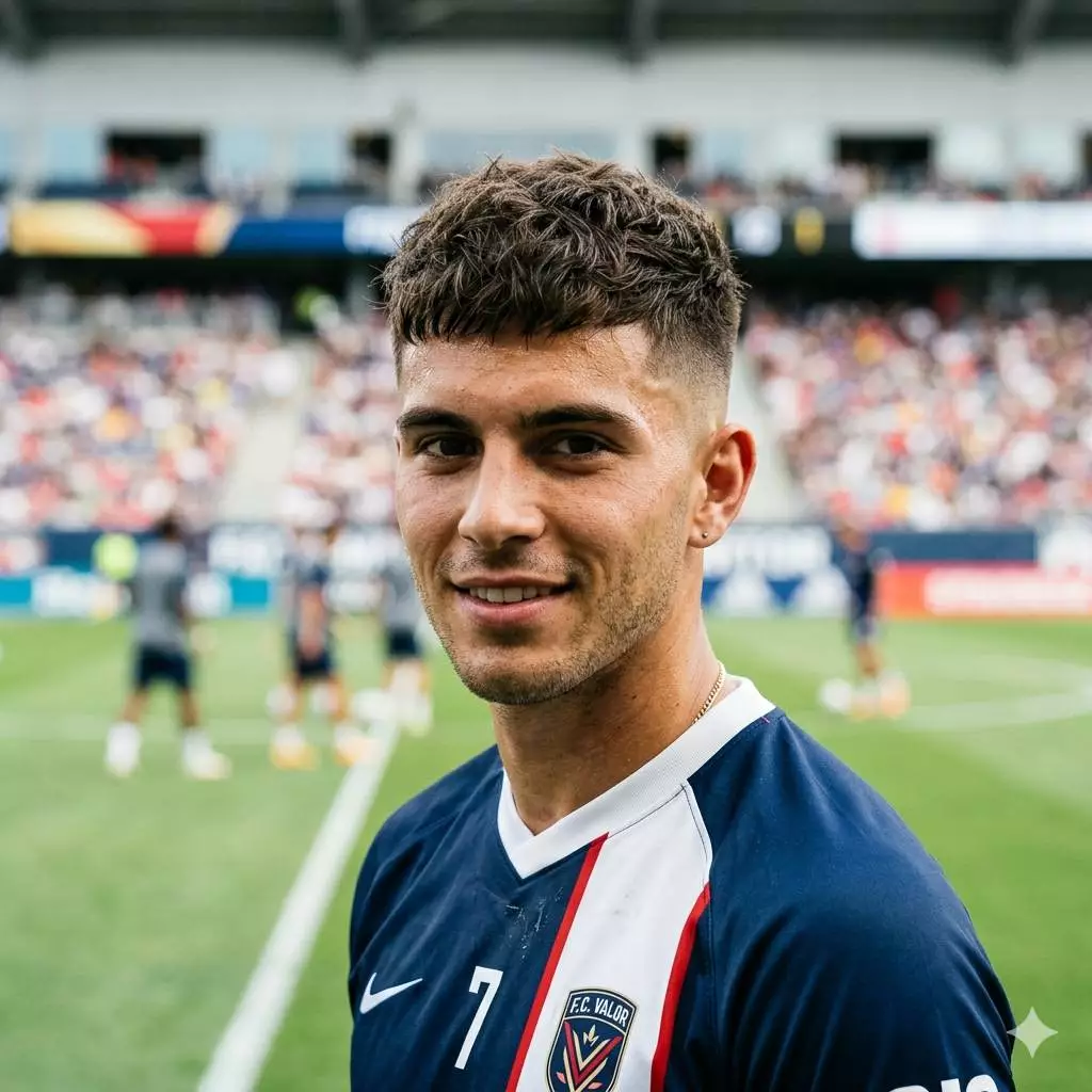 Textured crop soccer haircut with short sides