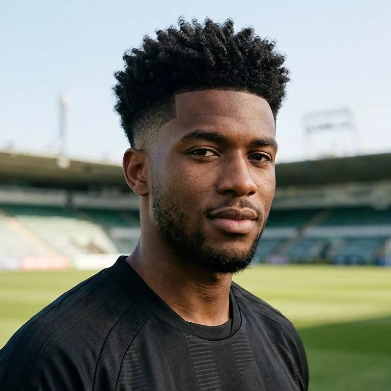 Coily and afro textured soccer player hairstyles