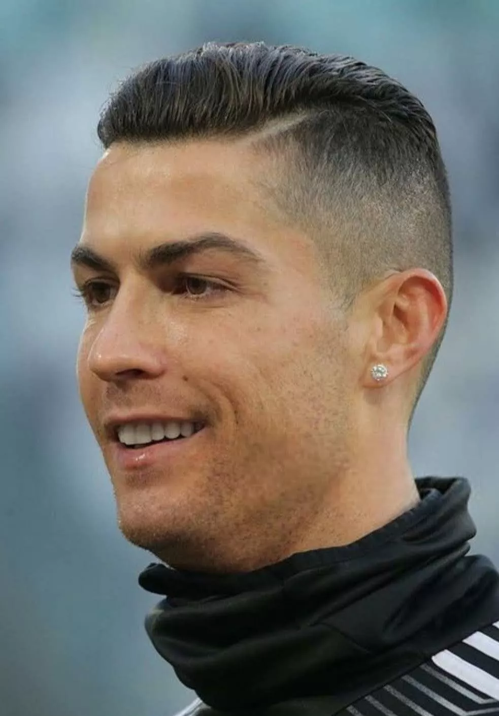 Cristiano Ronaldo slick back fade soccer player haircut
