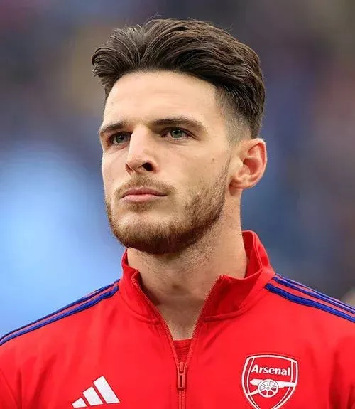Declan Rice classic taper soccer player haircut