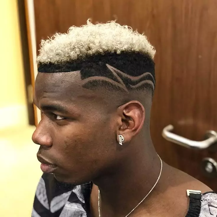 Paul Pogba design fade soccer player haircut
