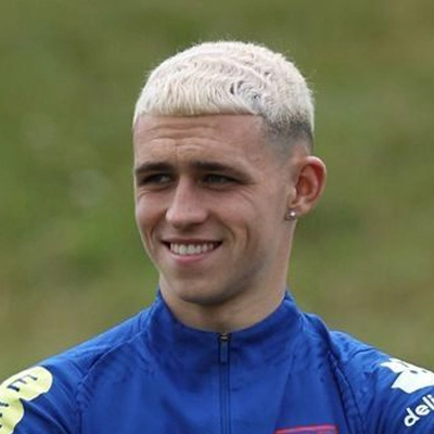 Phil Foden platinum crop soccer player haircut
