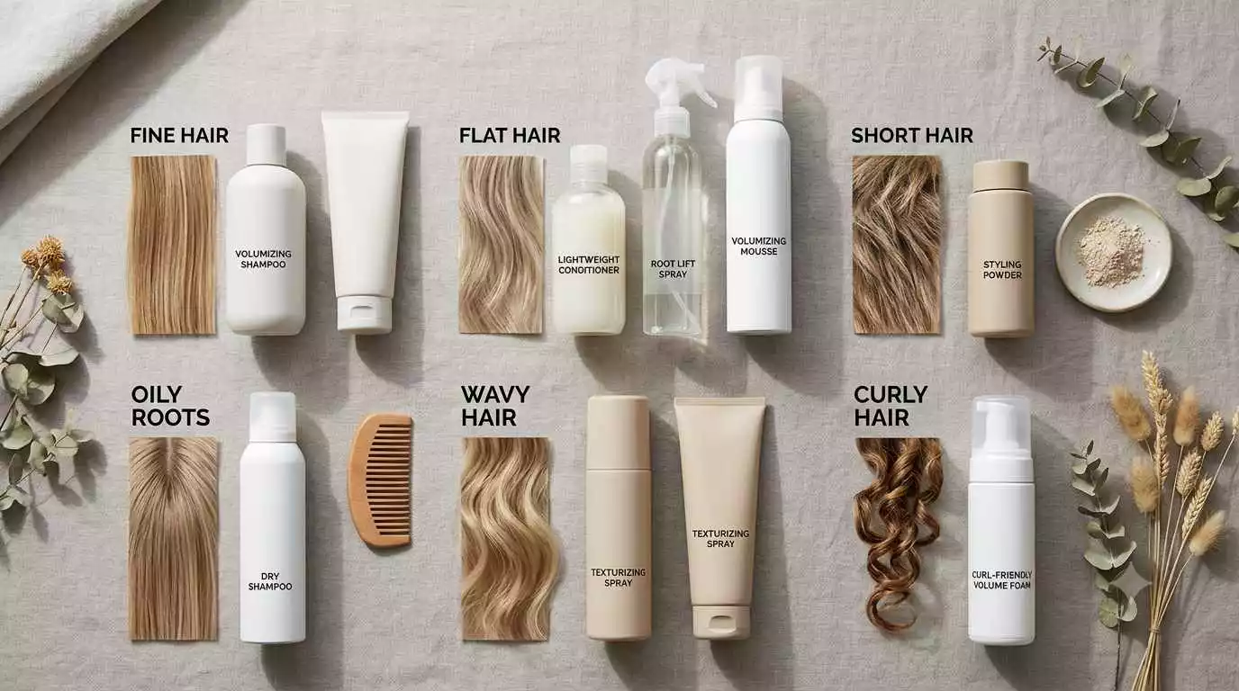 Volumizing hair products for fine, flat, short, oily, wavy, and curly hair