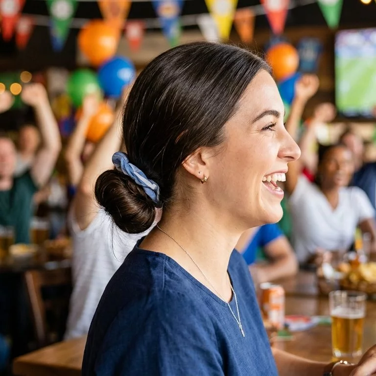 Low bun or low ponytail World Cup hairstyle for long match days