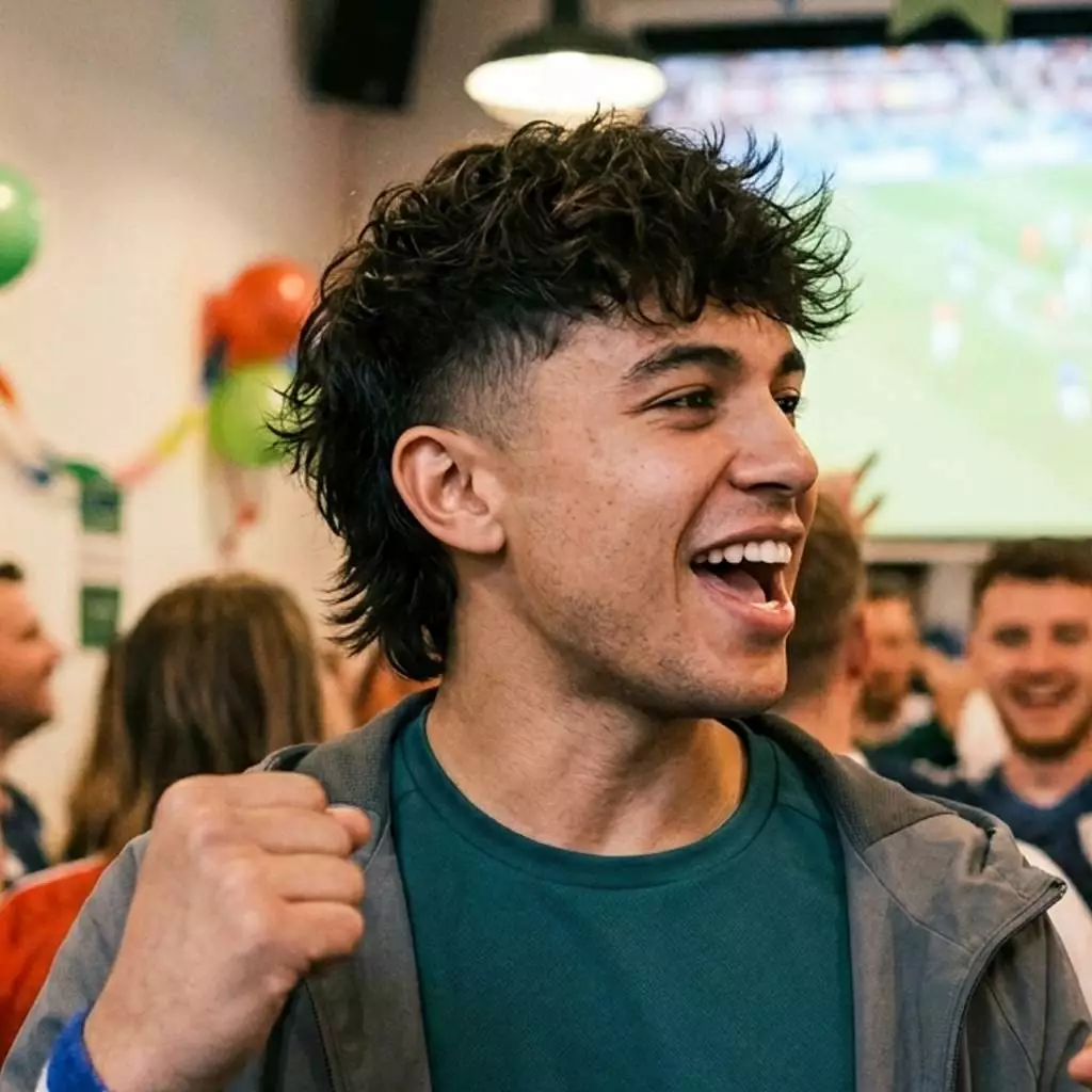 Modern mullet World Cup haircut for bold soccer-inspired match day style