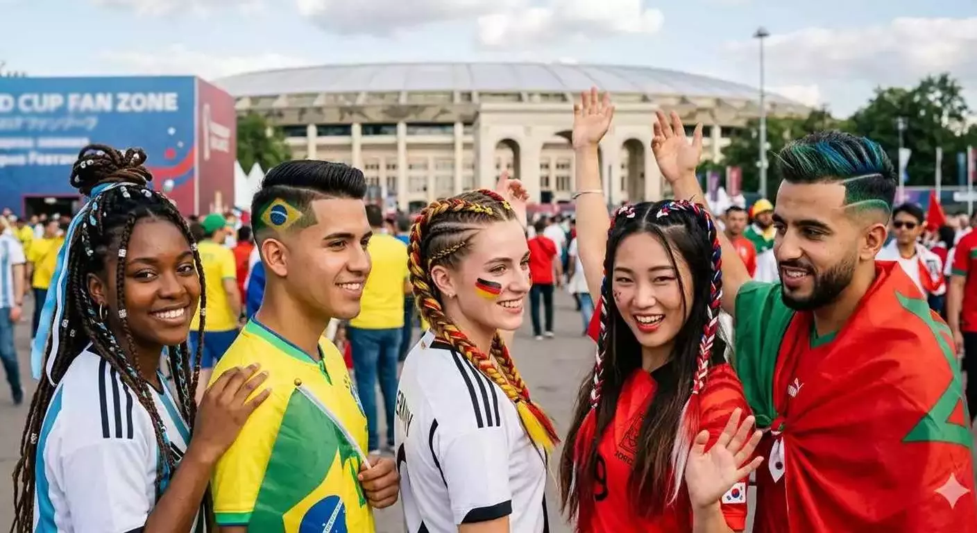 World Cup hairstyles with fan braids, team color ribbons, temporary color, clean haircuts, box braids, and match day looks