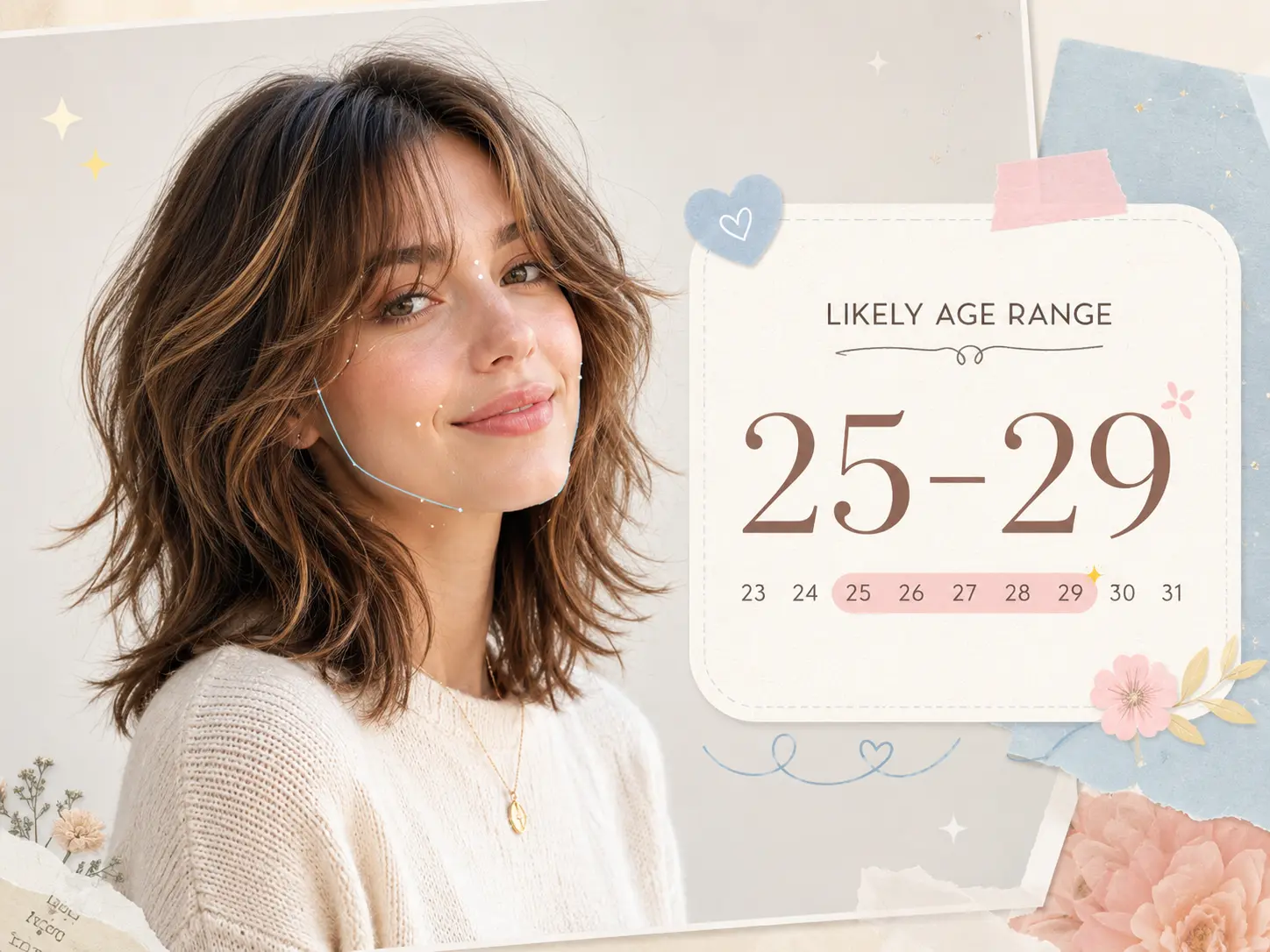 AI age detector result showing age range