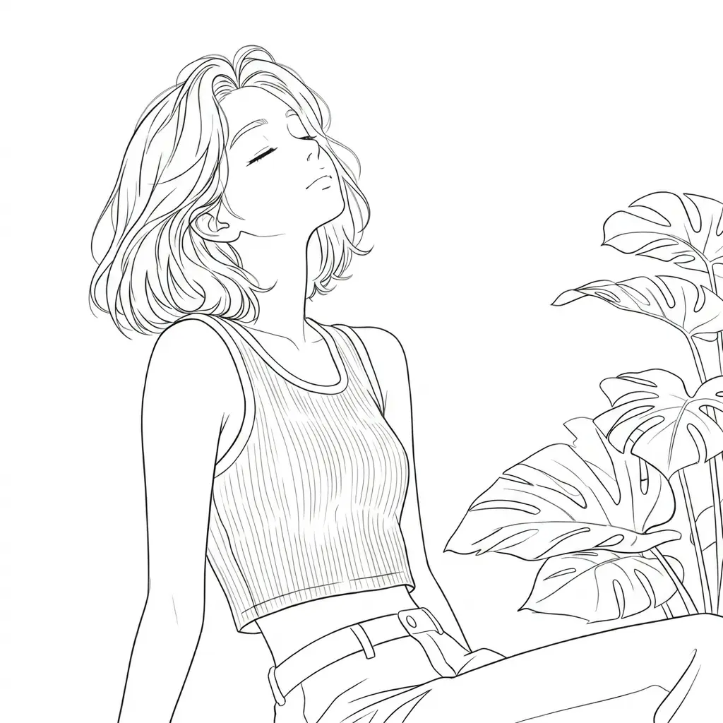 Full line photo to coloring page style