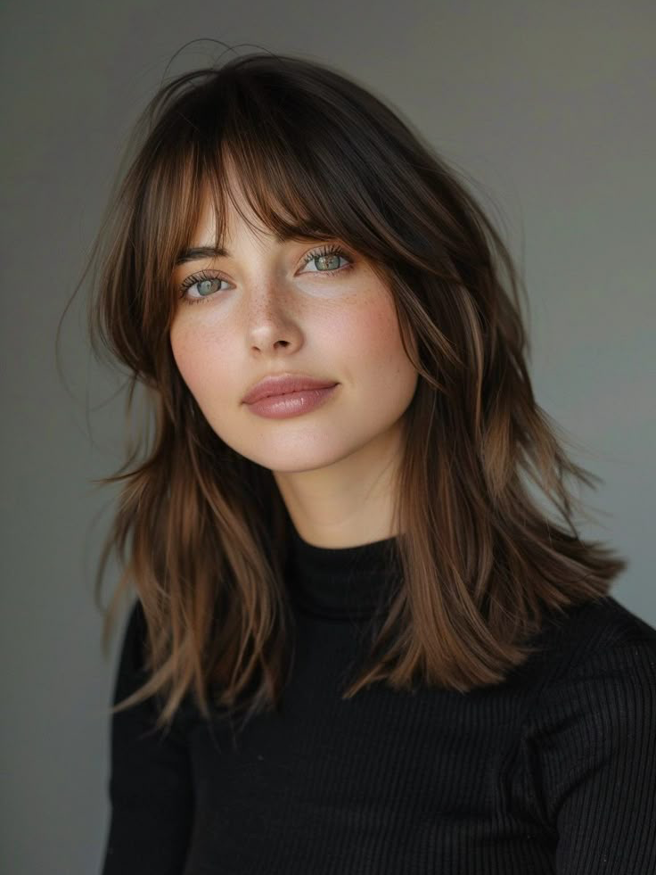 Butterfly Haircut with Curtain Bangs