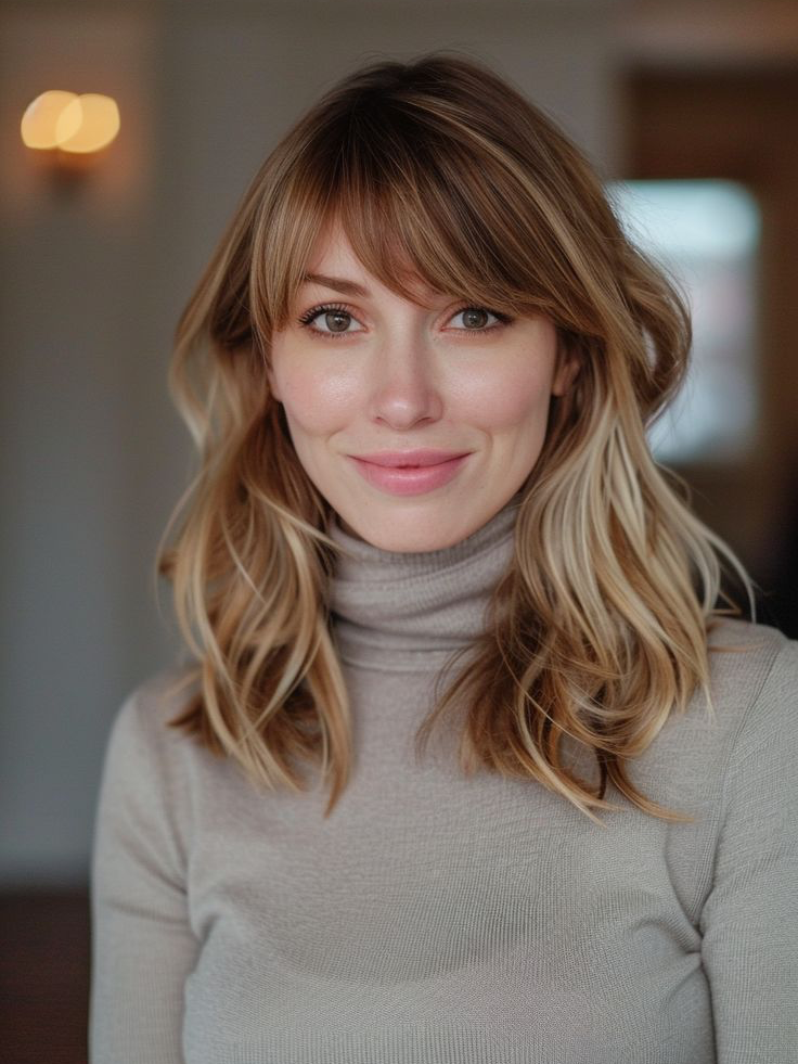 Butterfly Haircut with Side Bangs