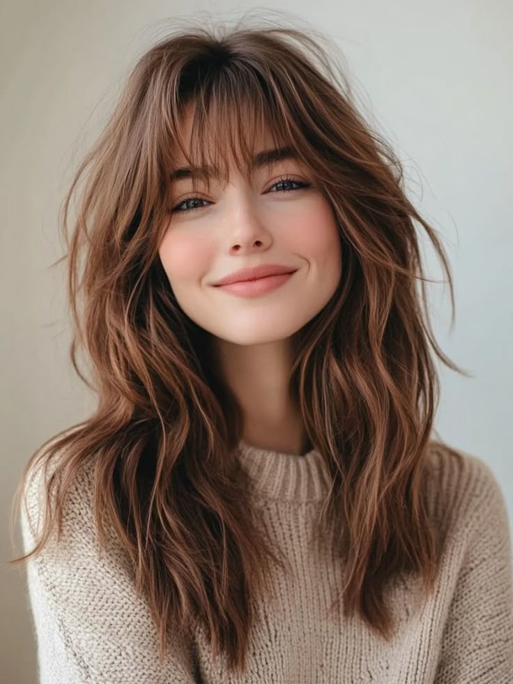 Butterfly Haircut with Wispy Bangs