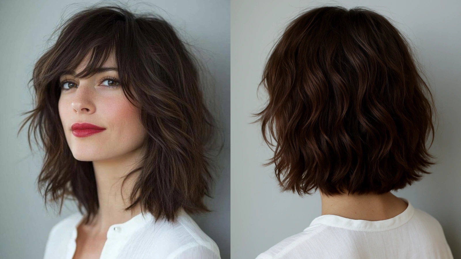 Layered blonde hair with highlights - front view