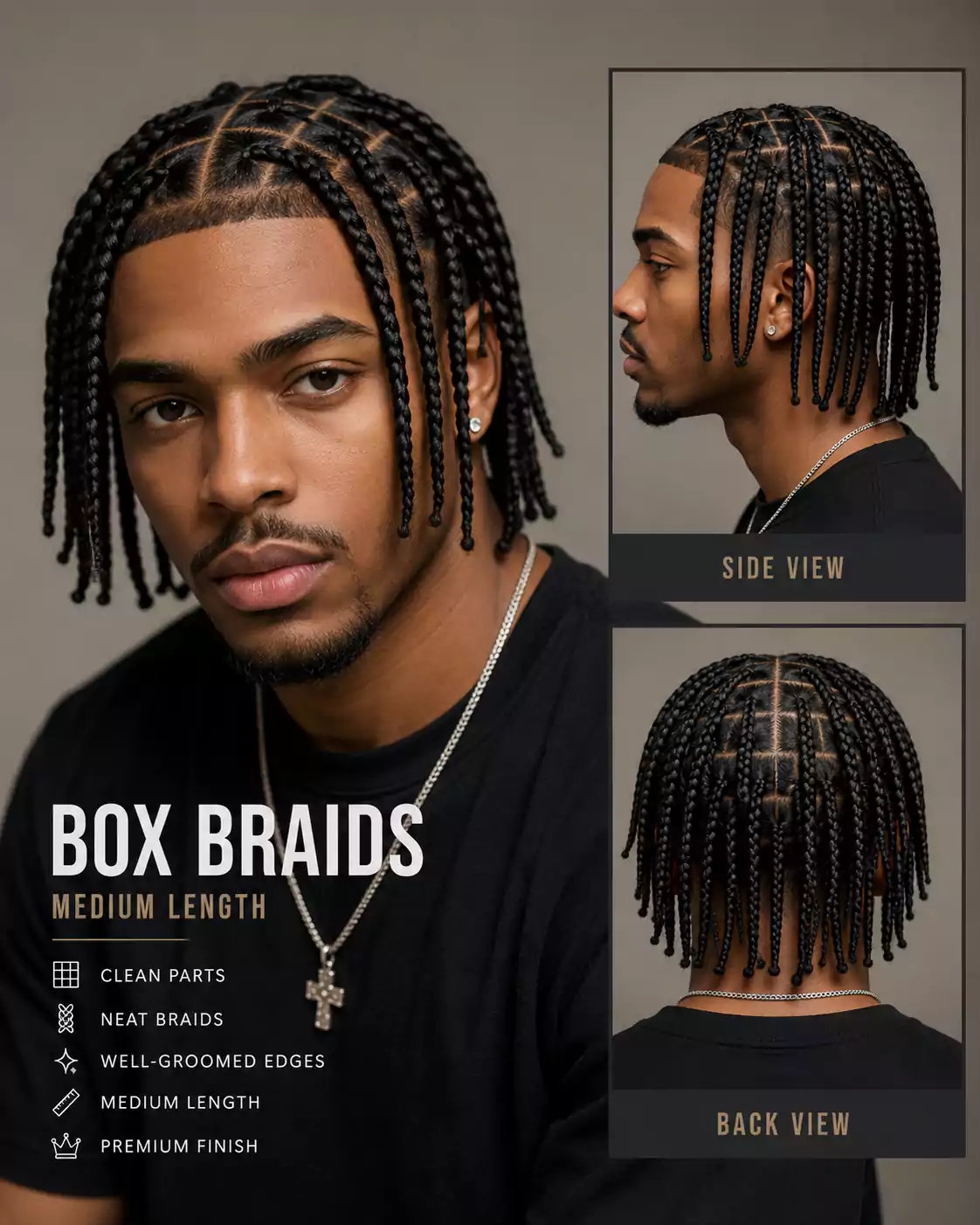 Box braids men hairstyle