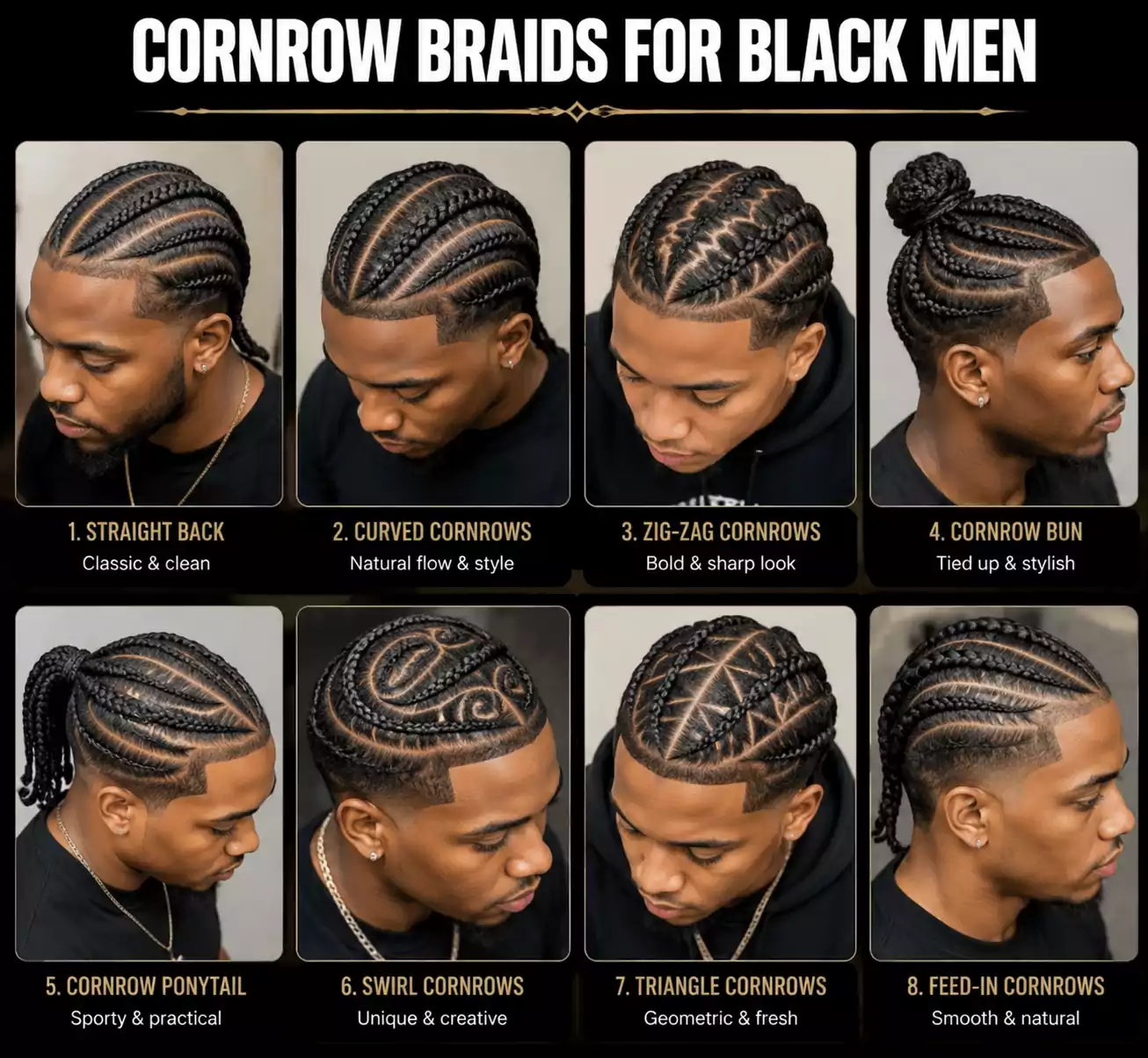 Cornrow braids black men