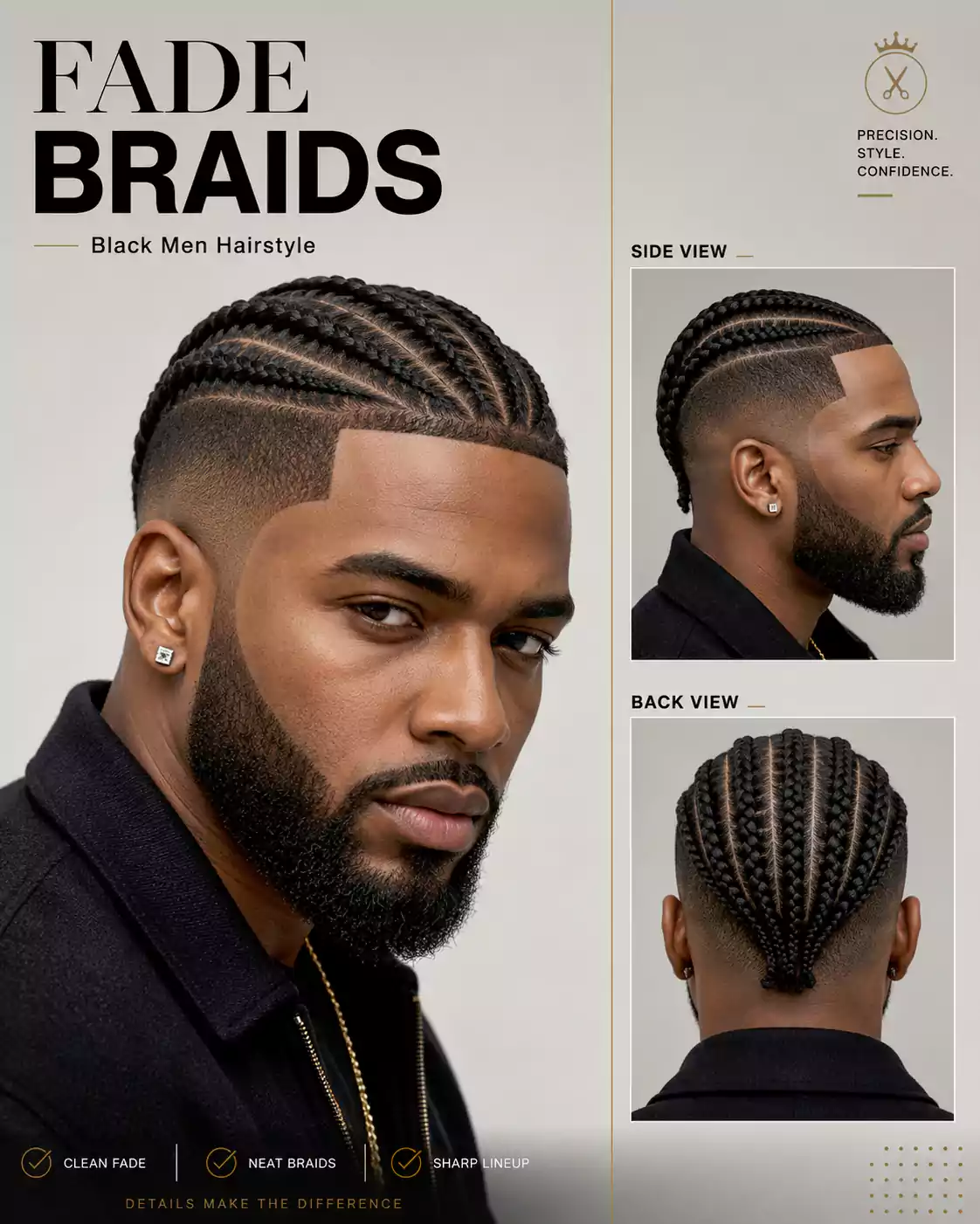 Fade braids black men hairstyle