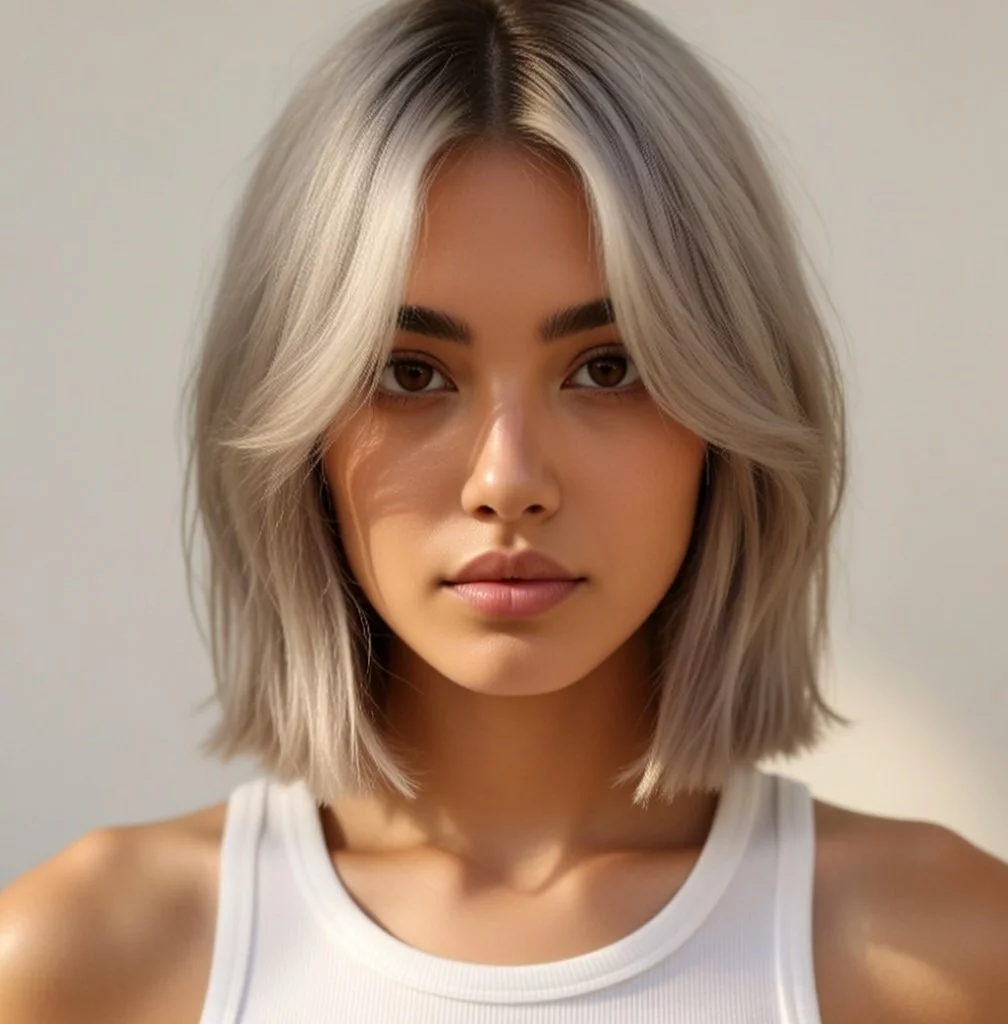 Soft blunt bob haircut with gentle movement and a clean blunt perimeter