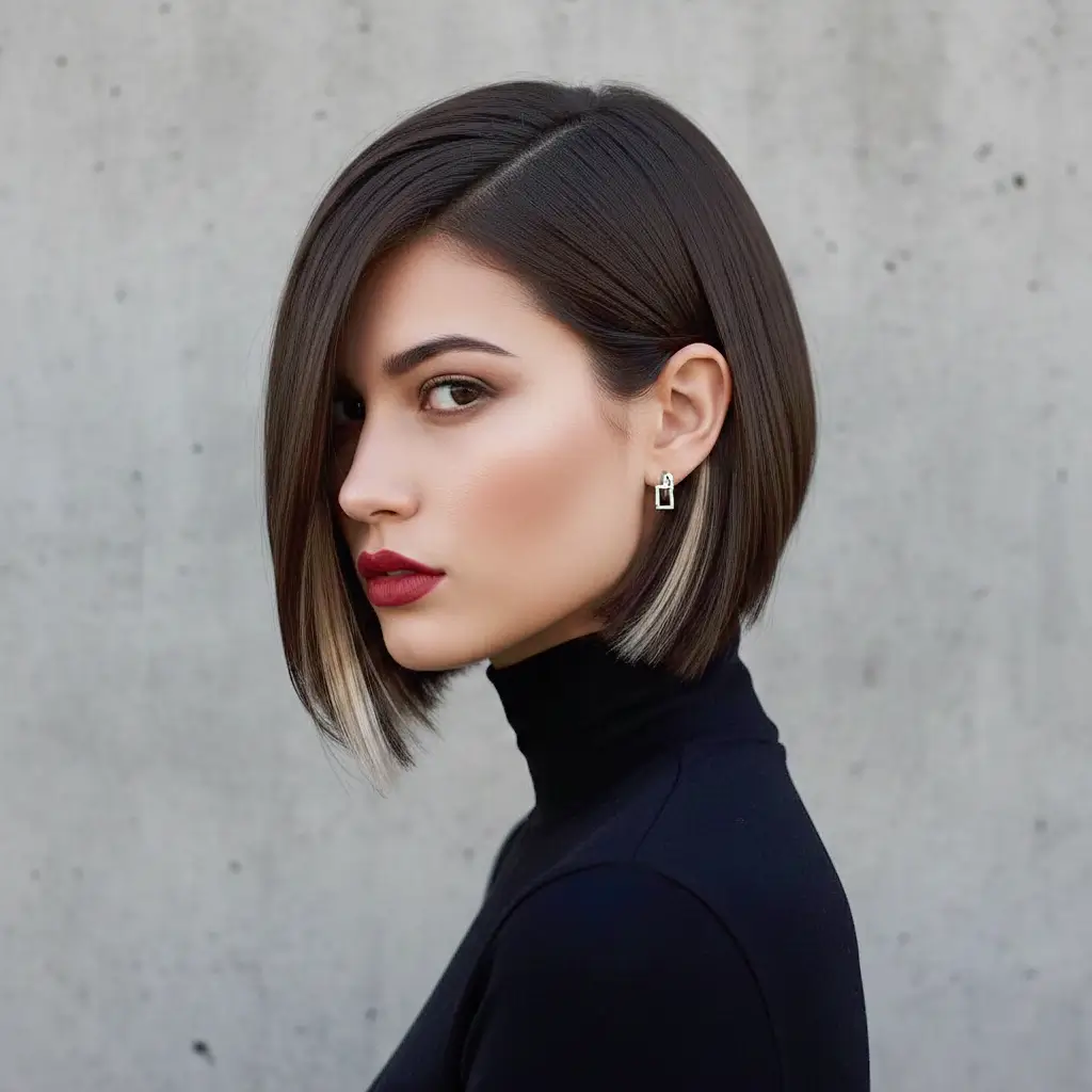 Modern asymmetrical A-Line bob haircut trending in late 2026