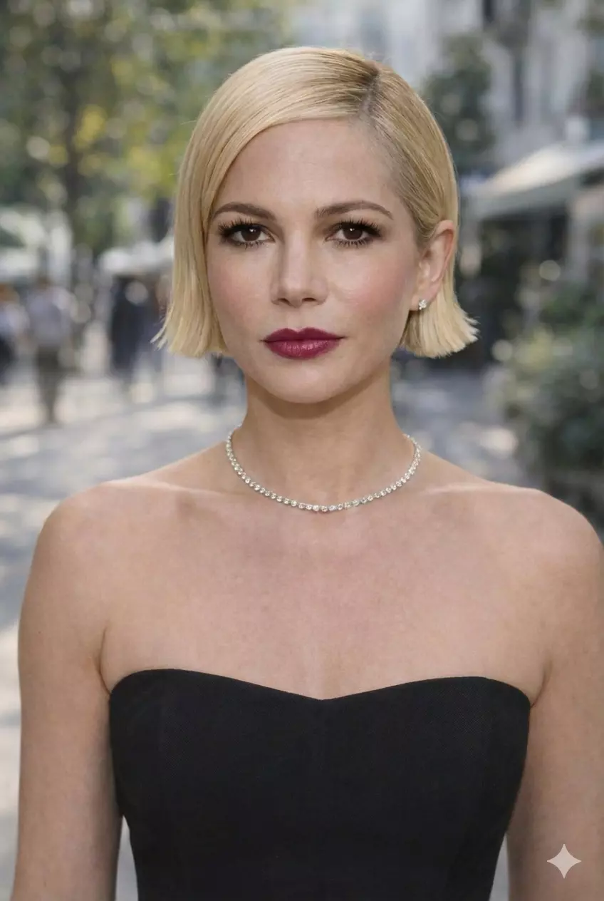 Short bob structure 2026 with outward flipped ends on fine straight hair, front angle highlighting cheekbone framing and crisp jawline outline