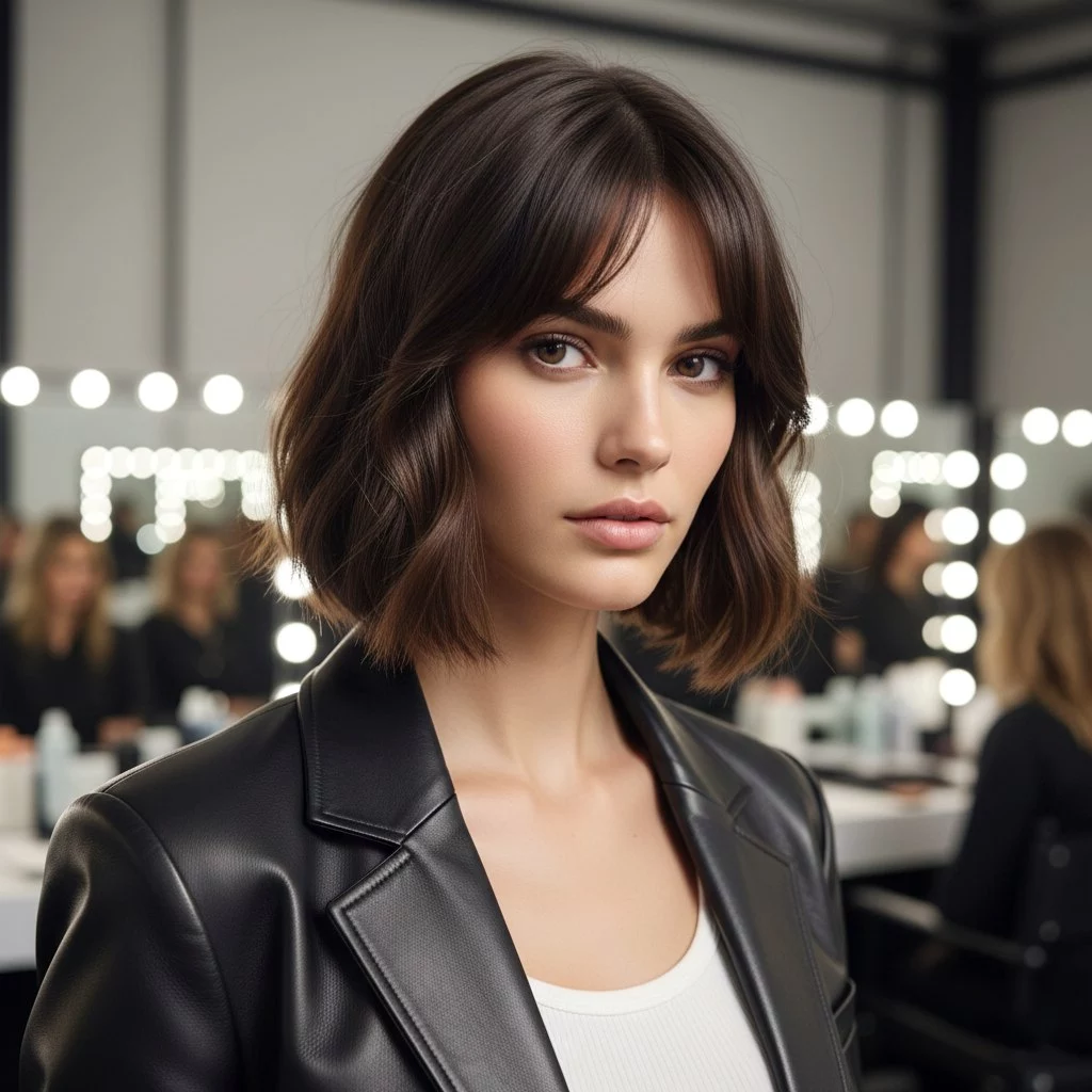 Curtain bangs French bob haircut 2026 soft face-framing fringe