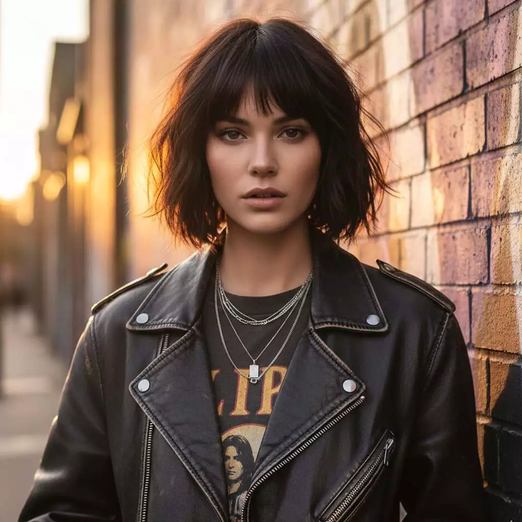 Shaggy French bob haircut 2026 choppy textured layers and flipped ends