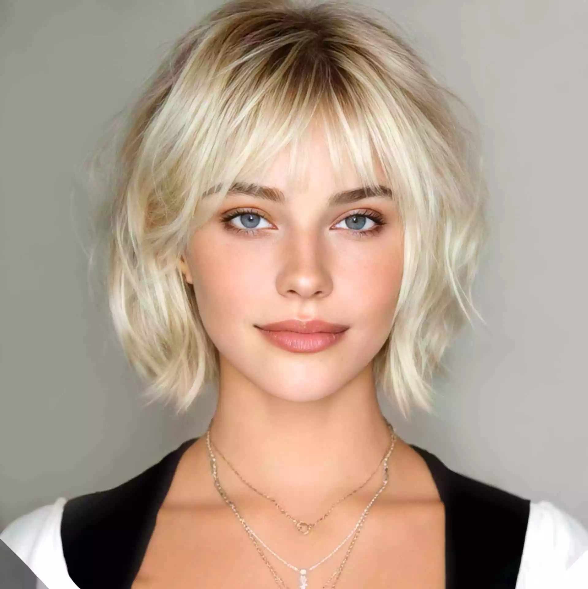 Layered bob for fine hair, lifted crown, fuller-looking ends, airy movement