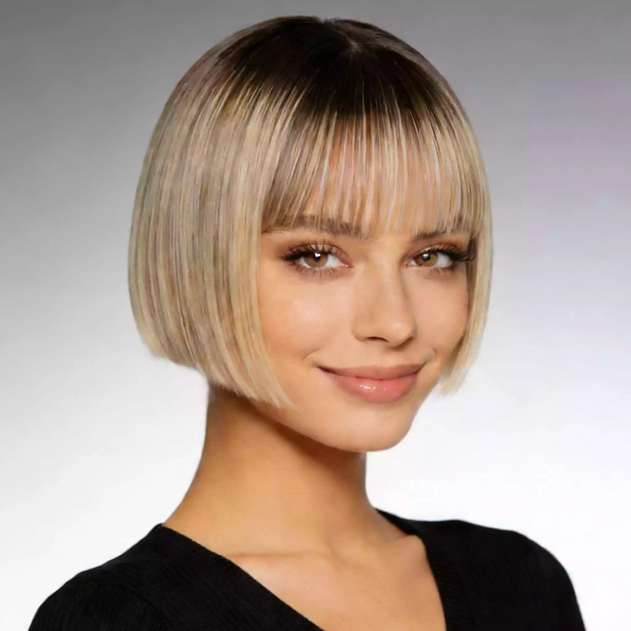 alt=Micro bob haircut with blunt or wispy bangs framing the face Micro bob haircut with blunt or wispy bangs framing the face