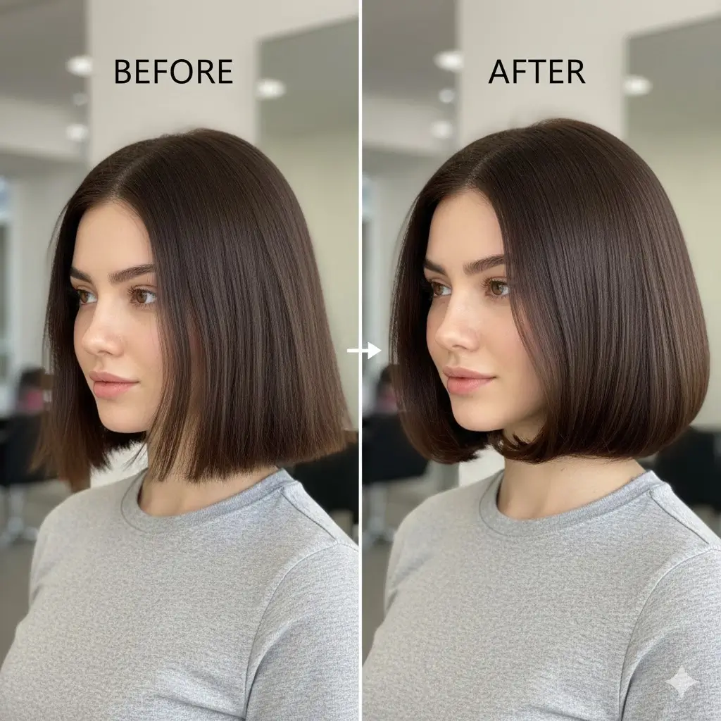 Flippy flat bob vs. smooth voluminous blowout